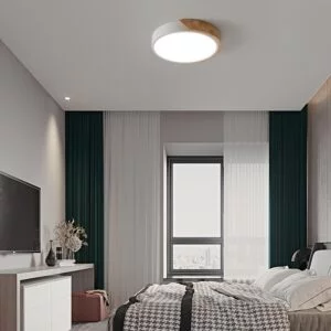 Plafond WOOD ROUND 24W LED 2400lm 3000-4500-6000K Branco/Madeira - Image 4