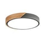 Plafond WOOD ROUND 24W LED 2400lm 3000-4500-6000K Cinzento/Madeira