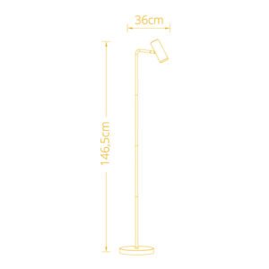 Candeeiro de pé LUCAS 1xGU10 Alt.146,5xD.36cm Branco - Image 4