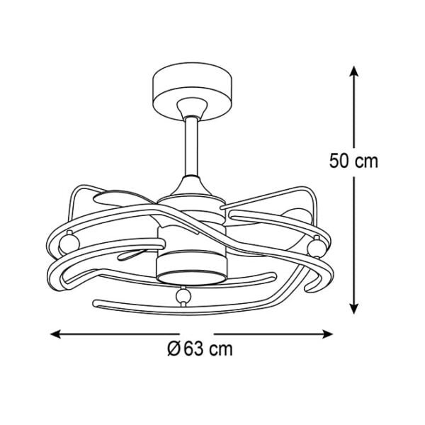 Ventoinha de tecto ALISON branco, 3 palas, 125W+125W LED 3000|4000|6000K A.50xD.63cm - Image 5