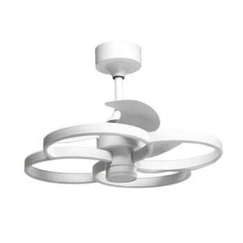 Ventoinha de tecto TREBOL branco, 3 palas, 125W+125W LED 3000|4000|6000K A.45xD.60cm