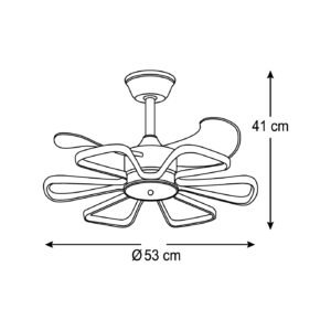 Ventoinha de tecto ENEBRO preta, 3 palas, 30W+30W LED 3000|4000|6000K A.41xD.53cm - Image 5