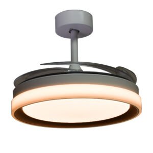 Ventoinha tecto KIGALI branca/castanho, 4 palas retráteis, 72W LED 3000|4000|6000K Alt.35xD.108/50cm - Image 5