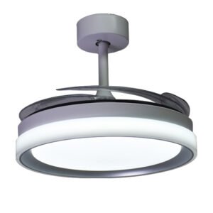 Ventoinha de tecto KIGALI branca/prata, 4palas retráteis, 72W LED 3000|4000|6000K, Alt.35xD.108/50cm - Image 4