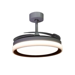 Ventoinha de tecto KIGALI MINI branca/preta 4palas retráteis 48W LED 3000|4000|6000K Alt.35xD91/40cm - Image 3