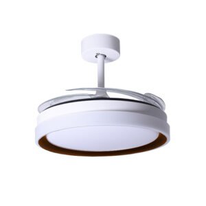 Ventoinha tecto KIGALI MINI branca/castanho 4palas retráteis 48WLED 3000|4000|6000K Alt35xD91/40cm - Image 2