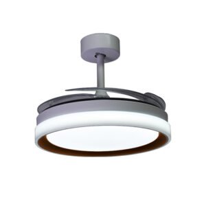 Ventoinha tecto KIGALI MINI branca/castanho 4palas retráteis 48WLED 3000|4000|6000K Alt35xD91/40cm - Image 4