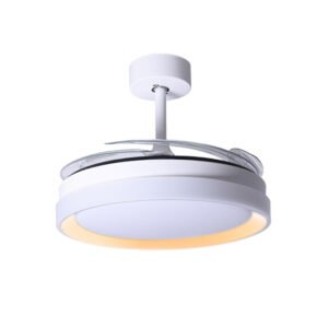 Ventoinha de tecto KIGALI MINI branca/dourada 4palas retráteis 48WLED 3000|4000|6000K Alt35xD91/40cm - Image 2