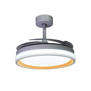Ventoinha de tecto KIGALI MINI branca/dourada 4palas retráteis 48WLED 3000|4000|6000K Alt35xD91/40cm - Image 4