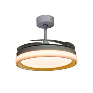 Ventoinha de tecto KIGALI MINI branca/dourada 4palas retráteis 48WLED 3000|4000|6000K Alt35xD91/40cm - Image 5