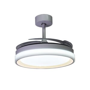 Ventoinha tecto KIGALI MINI branca/branca 4palas retráteis 48W LED 3000|4000|6000K Alt.35xD.91/40cm - Image 4
