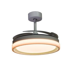 Ventoinha tecto KIGALI MINI branca/branca 4palas retráteis 48W LED 3000|4000|6000K Alt.35xD.91/40cm - Image 5
