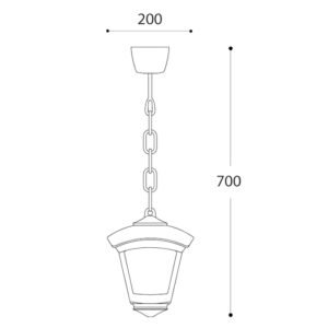 Suspensão ROBY 1xE27 IP55 C.20xL.20xAlt.70cm resina branca - Image 2