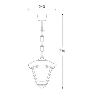Suspensão DARIO 1xE27 IP55 C.24xL.24xAlt.73cm resina preta - Image 2