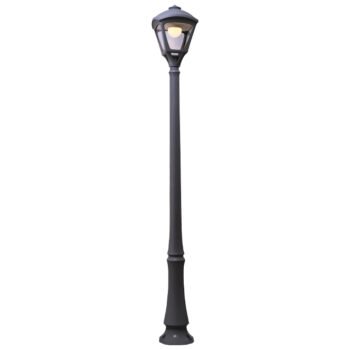 Pilar SERGIO 1xE27 30W botão CCT (2cores) incluída IP55 C.33xL.33xAlt.237cm resina preta