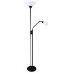 Candeeiro de pé MILANO com braço de leitura 1xE27+1xE14 Preto