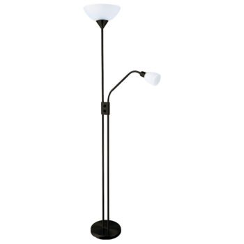 Candeeiro de pé MILANO com braço de leitura 1xE27+1xE14 Preto