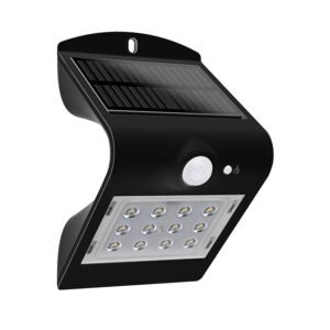 Aplique solar SOLARIS IP65 1,5W 220lm LED 3000K+LED traseiro 3000K Preto