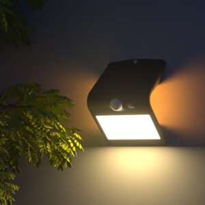 Aplique solar SOLARIS IP65 1,5W 220lm LED 3000K+LED traseiro 3000K Preto - Image 4