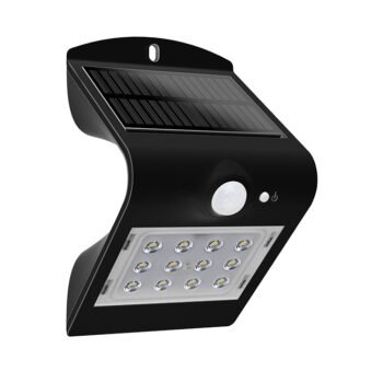 Aplique solar SOLARIS IP65 1,5W 220lm LED 4000K+LED traseiro 4000K Preto