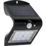 Aplique solar SOLARIS IP65 1,5W 220lm LED 6000K+LED traseiro 4000K Preto
