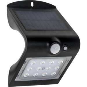 Aplique solar SOLARIS IP65 1,5W 220lm LED 6000K+LED traseiro 4000K Preto