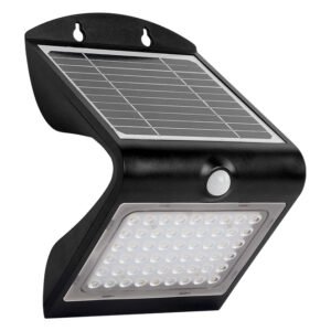 Aplique solar SOLARIS IP65 4W 500lm LED 4000K+LED traseiro 4000K Preto
