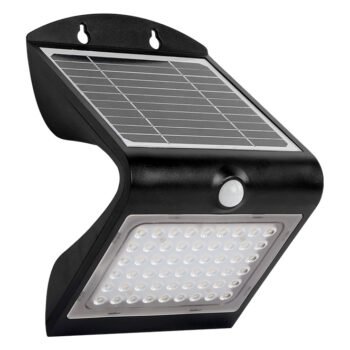 Aplique solar SOLARIS IP65 4W 500lm LED 4000K+LED traseiro 4000K Preto