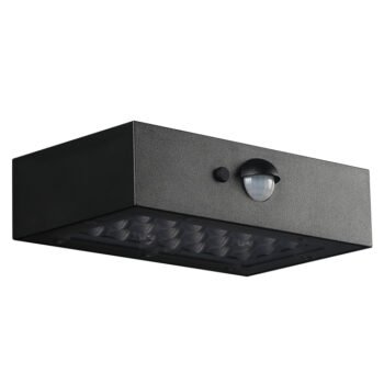 Aplique solar SANDOVAL IP65 3W LED 350lm 3000K/3000K Preto