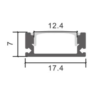 Perfil de Aluminio SID com difusor opalino - 2mt - Image 2