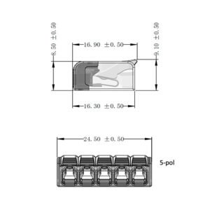 Ligador Fio Fléxivel 5 polos 0,2-2,5mm² 450V 24A (cx 50un) - Image 3
