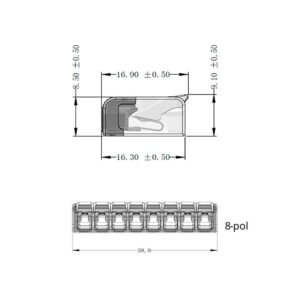 Ligador Fio Fléxivel 8 polos 0,2-2,5mm² 450V 24A (cx 25un) - Image 3