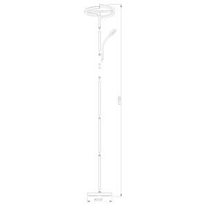 Candeeiro de pé IRIS com braço de leitura 20W+7W LED CCT (3000K-6000K), em preto - Image 4