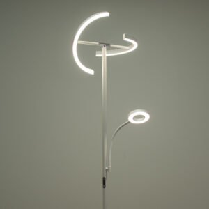 Candeeiro de pé IRIS com braço de leitura 20W+7W LED CCT (3000K-6000K), em branco - Image 4