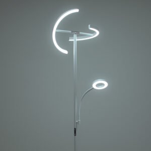 Candeeiro de pé IRIS com braço de leitura 20W+7W LED CCT (3000K-6000K), em branco - Image 5