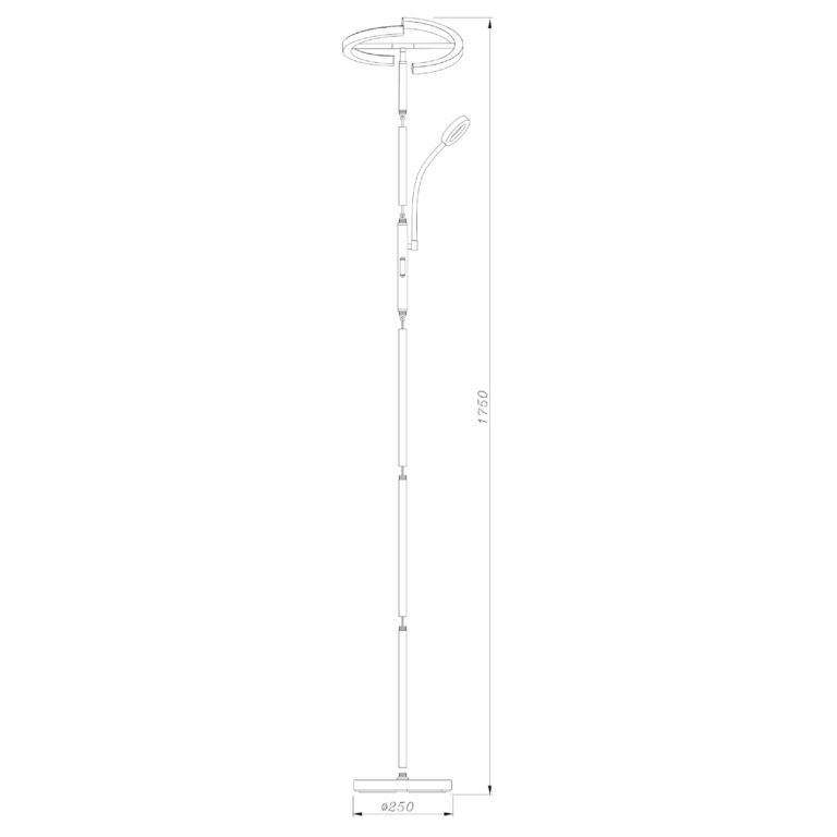 Candeeiro de pé IRIS com braço de leitura 20W+7W LED CCT (3000K-6000K), em branco - Image 7