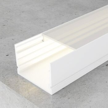 Calha sem abas para fita LED branco com difusor opalino L.30x Alt.20mm - 2mt