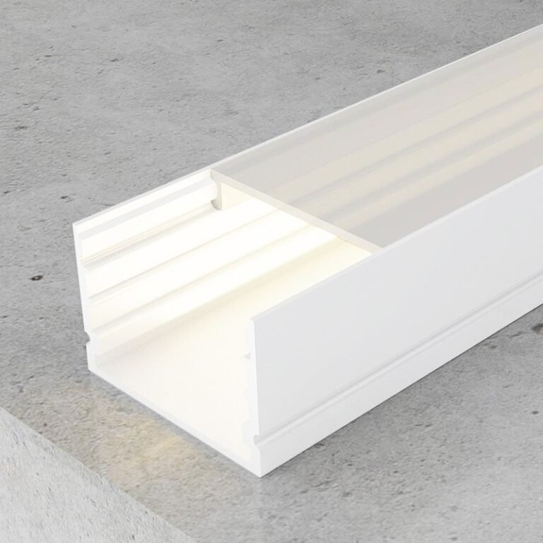 Calha sem abas para fita LED branco com difusor opalino L.30x Alt.20mm - 2mt