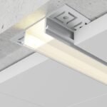 Calha de pladur para fita LED em alumínio com difusor opalino L.61x Alt.14mm - 2mt