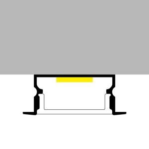 Calha com abas para fita LED com difusor opalino L.26x Alt.10mm - 2mt - Image 3