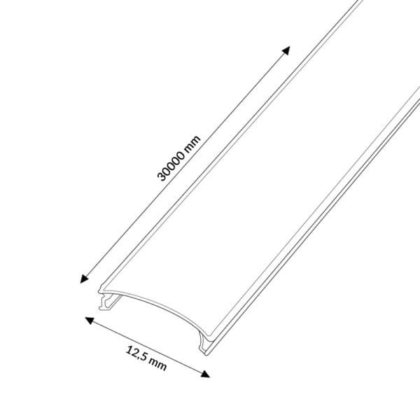 Difusor Opalino para Calha de alumínio L.12,5mm - 30mt - Image 2