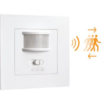 Sensor de movimento IR branco IP20, ângulo de detecção 160°