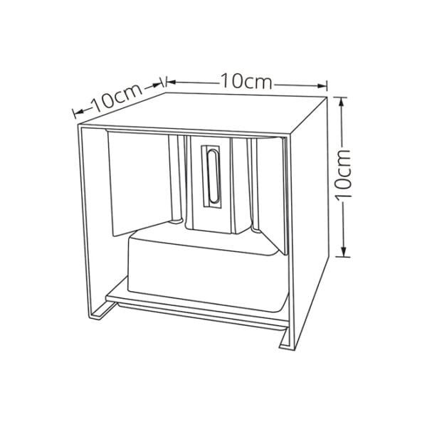 Aplique SOR IP65 2x5W LED CCT 3000/4000/6500K C.10xL.10xAlt.10cm Branco - Image 3