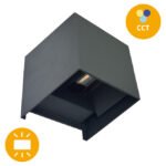 Aplique SOR IP65 2x5W LED CCT 3000/4000/6500K C.10xL.10xAlt.10cm Antracite