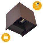Aplique SOR IP65 2x5W LED CCT 3000/4000/6500K C.10xL.10xAlt.10cm Ferrugem