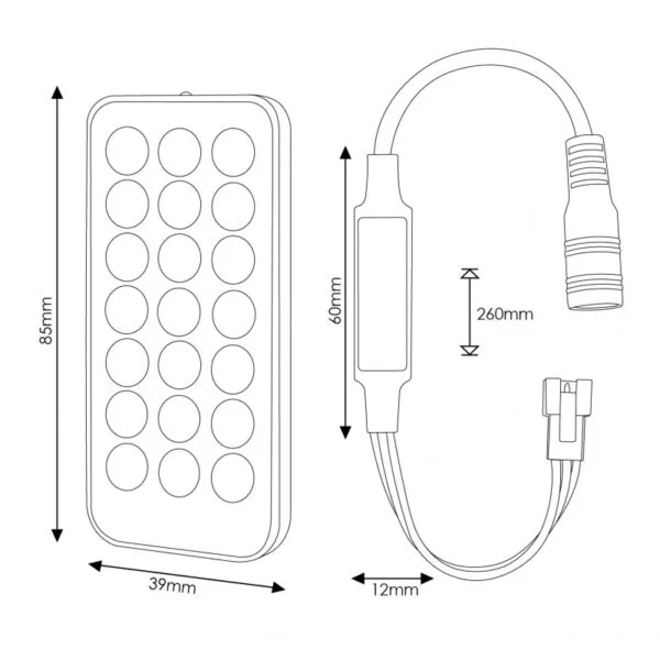 Mini Controlador COLORFUL RF para Fita Led DIGITAL - Image 2