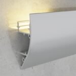 Calha de parede para fita LED com difusor opalino L.18x Alt.43mm - 2mt