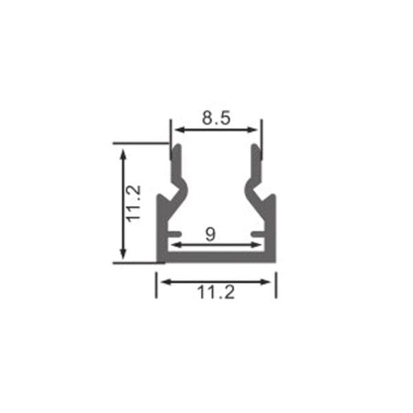 Calha de prateleira de Vidro para fita LED com difusor opalino L.11x Alt.17,2mm - 2mt - Image 2