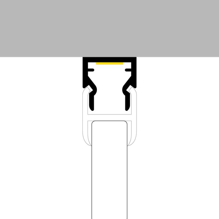 Calha de prateleira de Vidro para fita LED com difusor opalino L.11x Alt.17,2mm - 2mt - Image 3