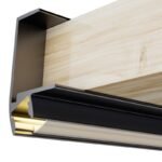 Calha de prateleira preta para fita LED com difusor opalino L.11,5x Alt.30,5mm - 2mt